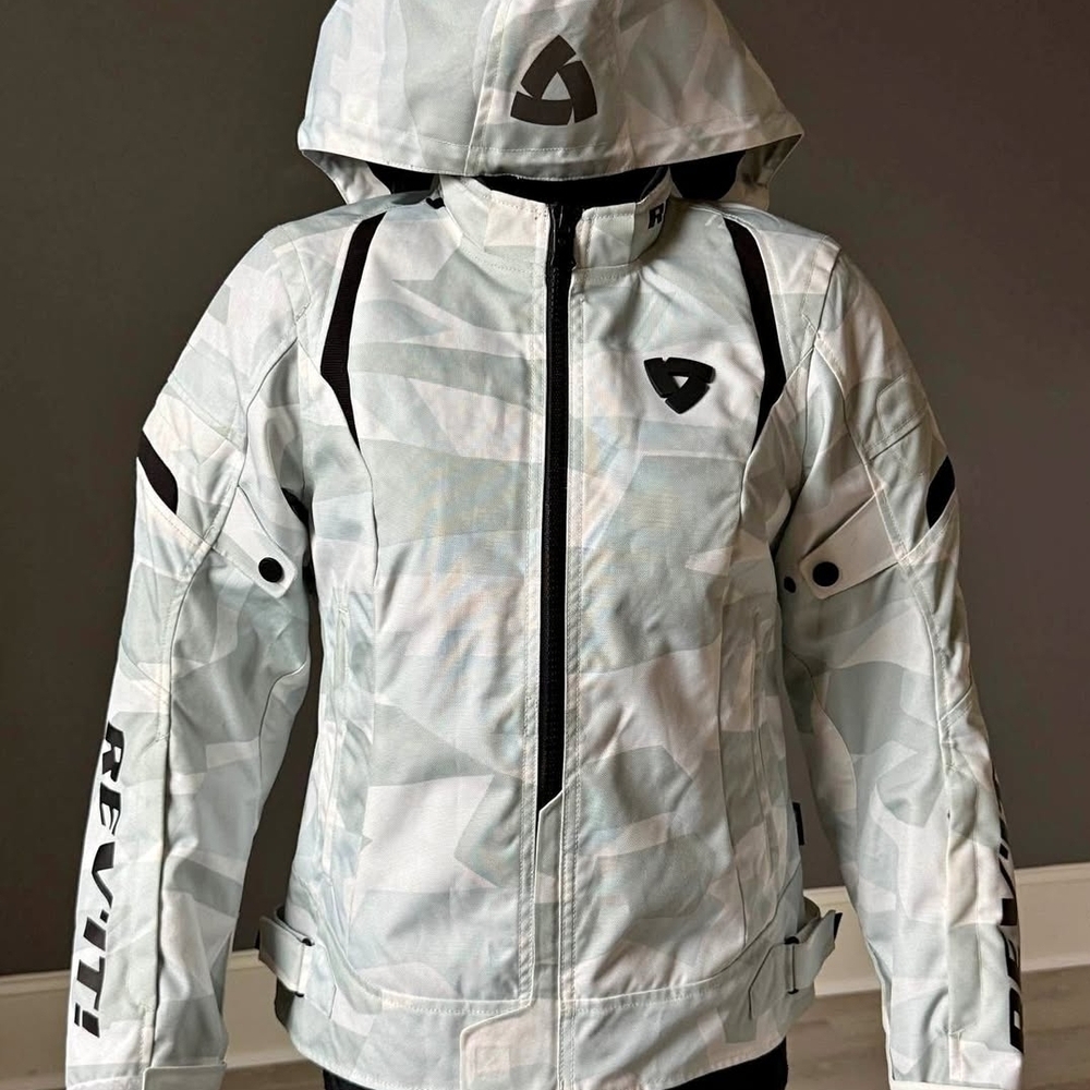 Women's Rev'it! Gray/ White Motorcycle Jacket With Armor